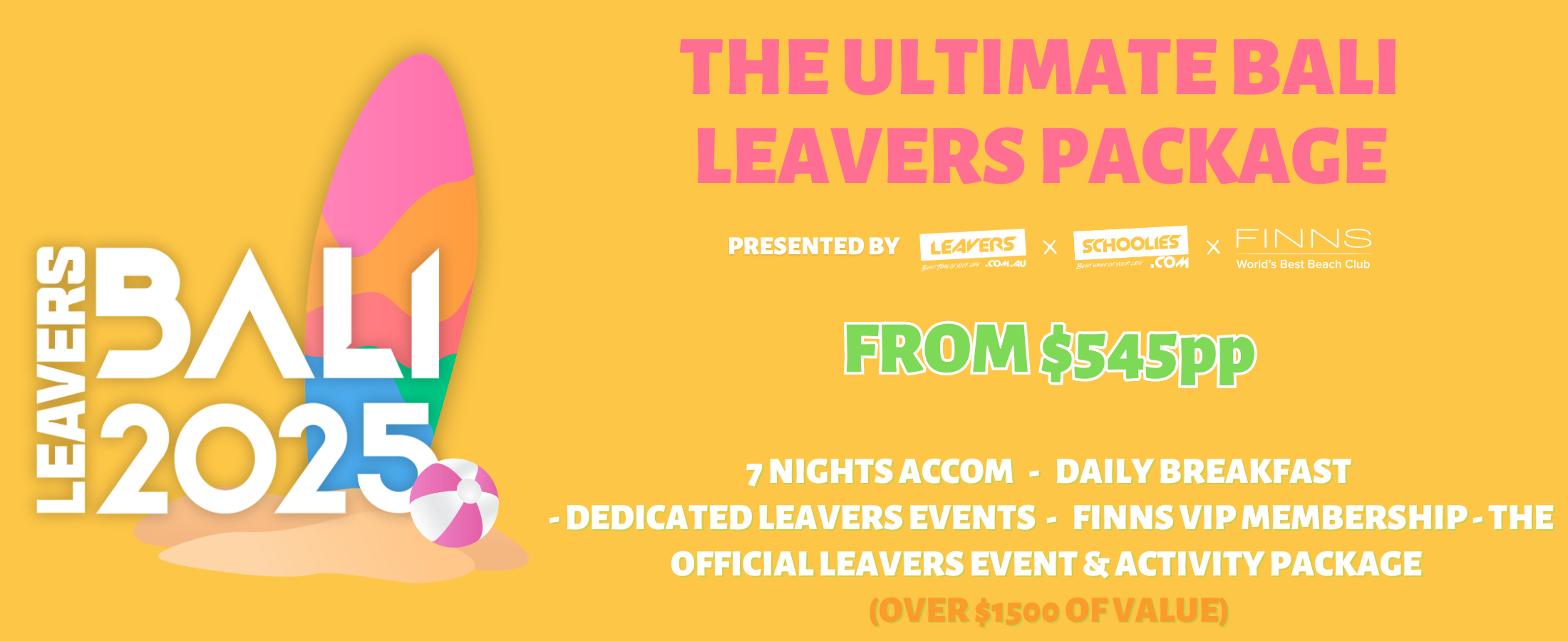 Bali Leavers Package Option 1
